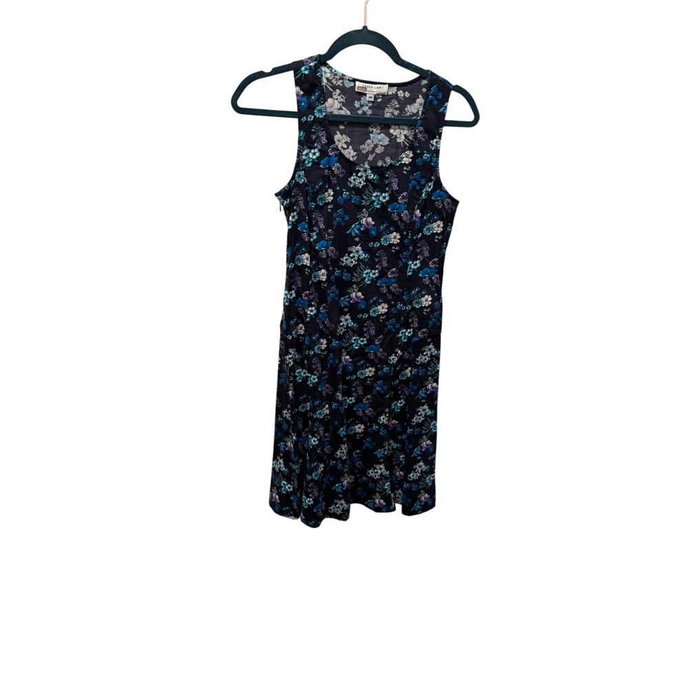 Derek Lam Navy Bouquet Flow Print Dress - Picture 3 of 9